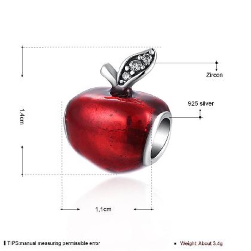 AUCTION PRICE👩🏻‍⚖️ Apple Charm Bead 925 - Picture 2 of 4